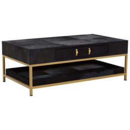 Kensington Townhouse Hair On Hide Black And Gold Coffee Table - thumbnail 1