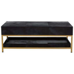 Kensington Townhouse Hair On Hide Black And Gold Coffee Table - thumbnail 4