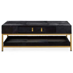 Kensington Townhouse Hair On Hide Black And Gold Coffee Table - thumbnail 2