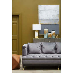 Sefira 3 Seat Viola Pirate Grey Fabric Sofa - thumbnail 3