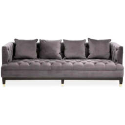 Sefira 3 Seat Viola Pirate Grey Fabric Sofa - thumbnail 5