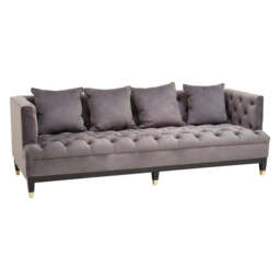 Sefira 3 Seat Viola Pirate Grey Fabric Sofa - thumbnail 2