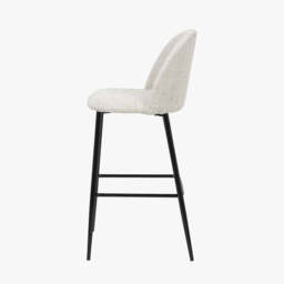 Turi Pebble Linen Mix and Black Metal Bar Stool - thumbnail 3