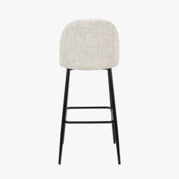 Turi Pebble Linen Mix and Black Metal Bar Stool - thumbnail 4