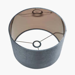 Bow 45cm Slate Velvet Cylinder Lampshade - thumbnail 2