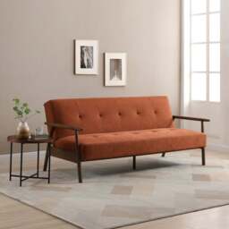 Theia Burnt Orange Textured Weave Berkeley Sofa Bed - thumbnail 2