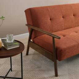 Theia Burnt Orange Textured Weave Berkeley Sofa Bed - thumbnail 4