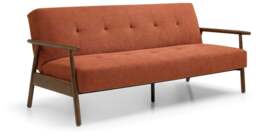 Theia Burnt Orange Textured Weave Berkeley Sofa Bed - thumbnail 1