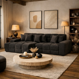 Jacob Sofa Black Left Hand Facing Corner - thumbnail 1