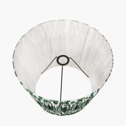 Izara 30cm Racing Green Ikat Patterned Mushroom Pleat Tapered Lampshade - thumbnail 4