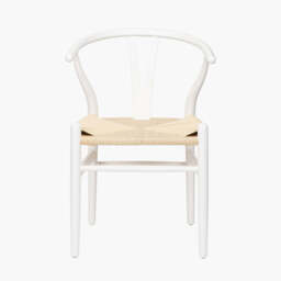 Quinn White Beech Wood and Natural Paper Rope Dining Chair - thumbnail 2