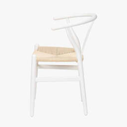 Quinn White Beech Wood and Natural Paper Rope Dining Chair - thumbnail 3