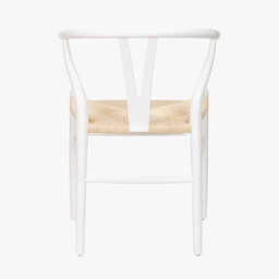 Quinn White Beech Wood and Natural Paper Rope Dining Chair - thumbnail 4