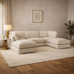 Inga Sofa Beige Boucle U Shape Corner Morgan - Malvern - Somerford - Calix - Euphoria - Plush Style - thumbnail 1