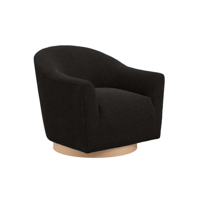 DAPHNE BLACK / NATURAL SWIVEL CHAIR - image 1