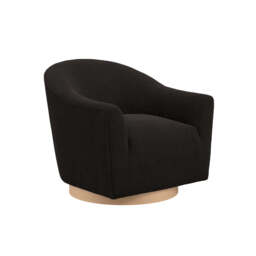 DAPHNE BLACK / NATURAL SWIVEL CHAIR - thumbnail 1