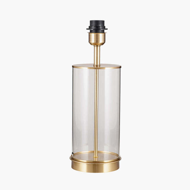 Westwood Clear Glass and Champagne Metal Table Lamp Base - image 1