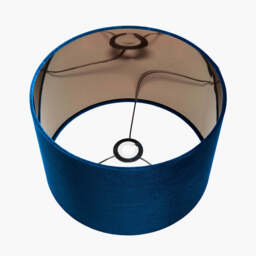 Bow 30cm Sapphire Velvet Cylinder Lampshade - thumbnail 3