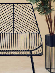 District Bronze Metal Wire Tapered Bar Chair - thumbnail 2
