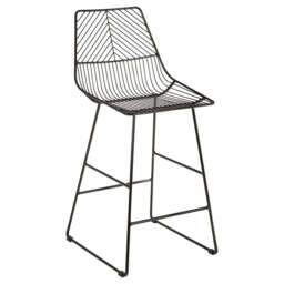District Bronze Metal Wire Tapered Bar Chair - thumbnail 1