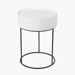 Hugo White Wood Veneer and Black Metal Storage Table - thumbnail 4