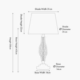 Jenna Antique Brass Metal Twist Detail Table Lamp - thumbnail 3