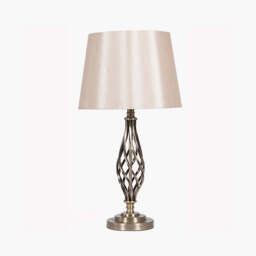Jenna Antique Brass Metal Twist Detail Table Lamp - thumbnail 1