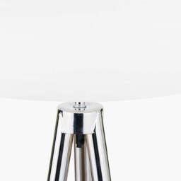 Vali Silver Metal and Grey Wood Grain Tripod Floor Lamp - thumbnail 3