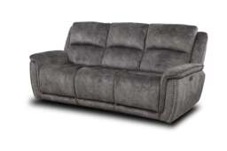 Majestic Grey Lay-Z-Boy Style Fabric Power Recliner 3 seater - thumbnail 2