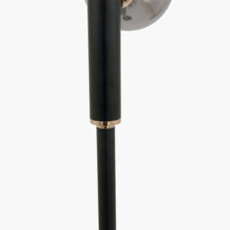 Blair Smoke Glass Ball and Black Metal Floor Lamp - thumbnail 3