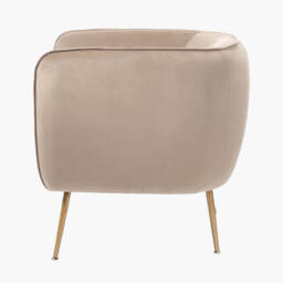 Lucca Biscuit Velvet and Metal Armchair - thumbnail 3