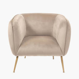 Lucca Biscuit Velvet and Metal Armchair - thumbnail 1