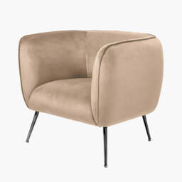 Lucca Biscuit Velvet and Metal Armchair - thumbnail 2