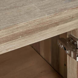 Marca Sand Wash Acacia Wood and Black Metal 3 Door Sideboard - thumbnail 4