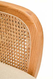 Cebu Ivory Fabric and Cane 2 Seat Sofa with Elm Wood Legs - thumbnail 3