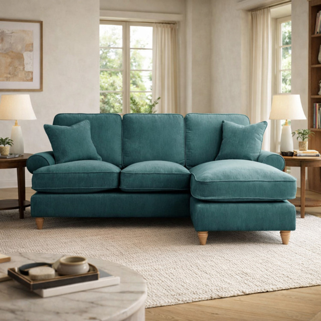 Right Hand Chaise Sofa Manhattan Emerald The Great Sofa Company - Victoria - Bromfield - Lola - Alfie - Mari - Longfellow - Duresta Style - image 1