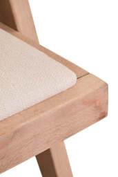 Cebu Ivory Fabric and Grey Wash Beech Wood Dining Chair - thumbnail 2