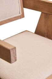 Cebu Ivory Fabric and Grey Wash Beech Wood Dining Chair - thumbnail 5