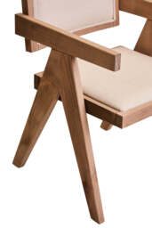 Cebu Ivory Fabric and Grey Wash Beech Wood Dining Chair - thumbnail 6