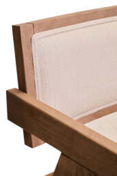Cebu Ivory Fabric and Grey Wash Beech Wood Dining Chair - thumbnail 4