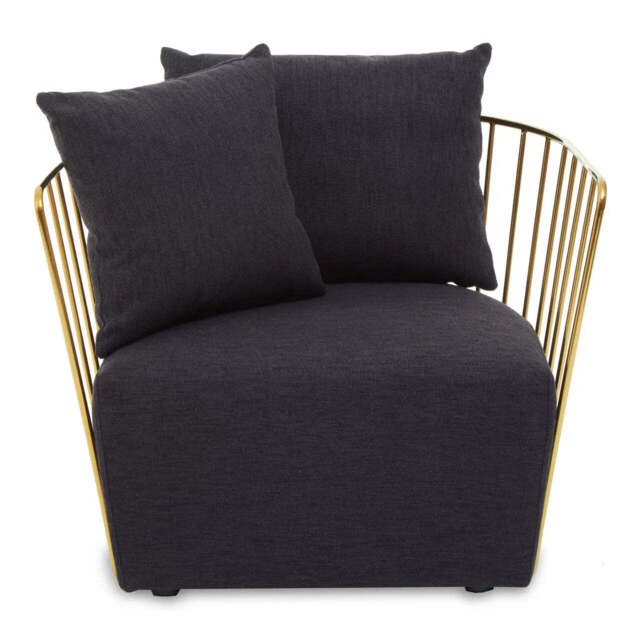 Azalea Black Fabric and Metal Chair - image 1