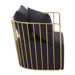 Azalea Black Fabric and Metal Chair - thumbnail 2