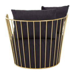 Azalea Black Fabric and Metal Chair - thumbnail 3