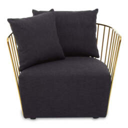 Azalea Black Fabric and Metal Chair - thumbnail 1
