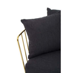 Azalea Black Fabric and Metal Chair - thumbnail 5