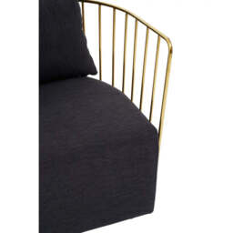 Azalea Black Fabric and Metal Chair - thumbnail 4