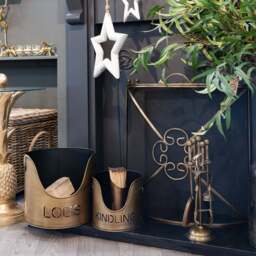 Bronze Finish Logs And Kindling Buckets & Matchstick Holder - thumbnail 5