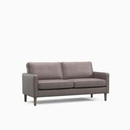 Model 46 - 3 Seater Sofa Faux Leather Grey - thumbnail 2