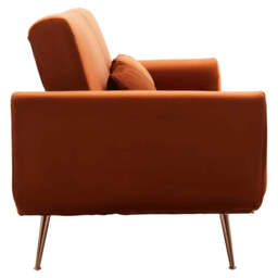 Hatton Burnt Orange Velvet Sofa Bed - thumbnail 6