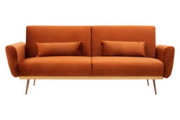 Hatton Burnt Orange Velvet Sofa Bed - thumbnail 3
